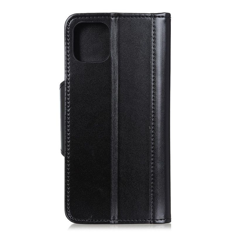 Flip Case iPhone 12 Pro Max Punainen Musta Tekonahkainen Tyylikkyys