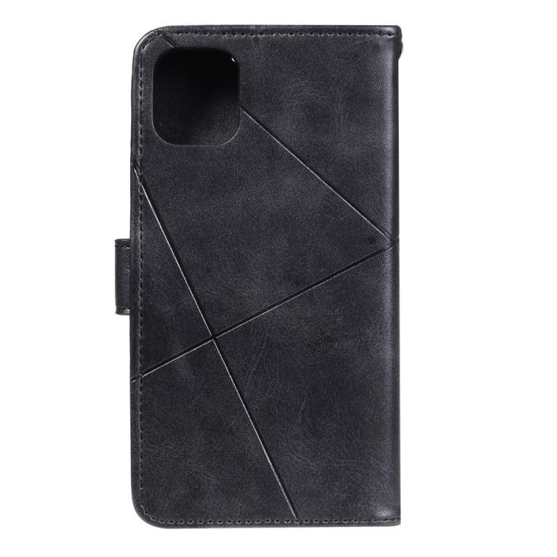 Flip Case iPhone 12 Pro Max Punainen Musta Timantti Keinonahka