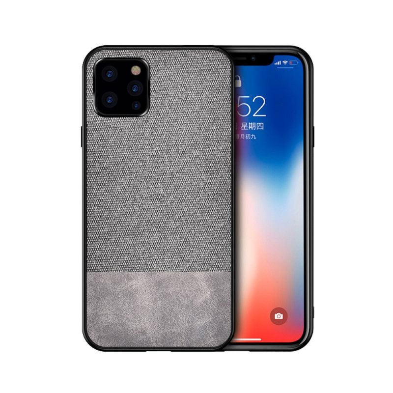 Kuori iPhone 12 Pro Max Harmaa Musta Tekonahkainen Purutekstiili