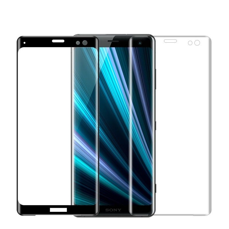 Kaareva Karkaistu Lasisuoja Sony Xperia XZ3 Läpinäkyvä Musta Mofi