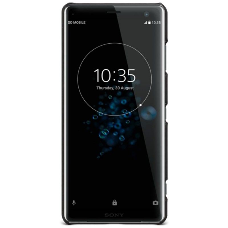 Kuori Sony Xperia XZ3 Puu - Tummanruskea Musta Imak Ruiyi -Sarjan Nahkaefekti