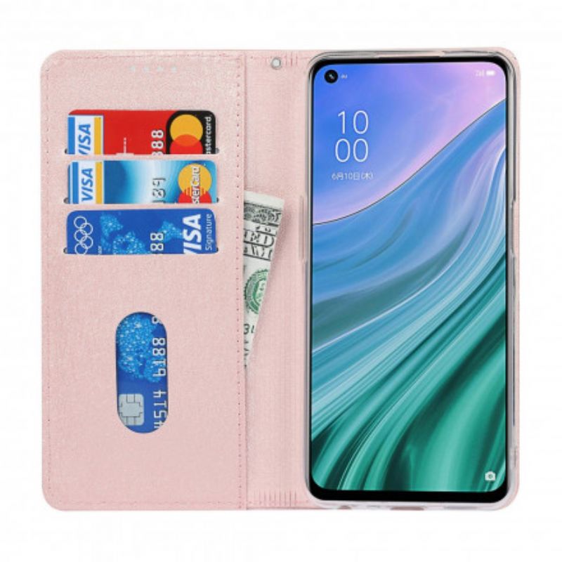 Flip Kotelot Oppo A54 5g / A74 5g Pehmeä Nahkatyyli Hihnalla