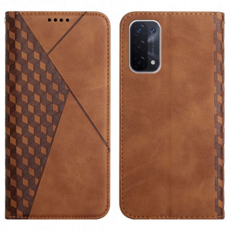 Nahkakuori Flip Kotelot Oppo A54 5g / A74 5g Puhelinkuoret Skin-touch Cubic Style