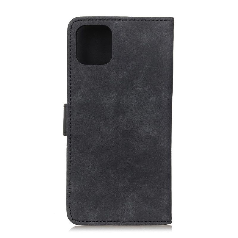 Flip Case Huawei Y5p Punainen Musta Vintage Khazneh-Nahkaefekti