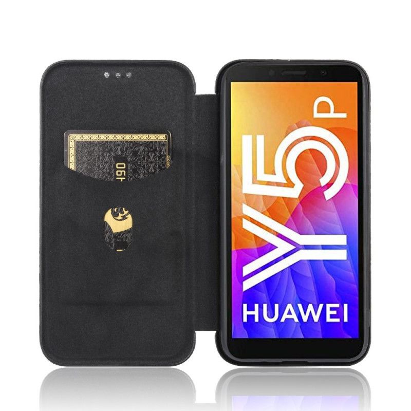 Flip Kotelot Huawei Y5p Oranssi Musta Hiilikuitu