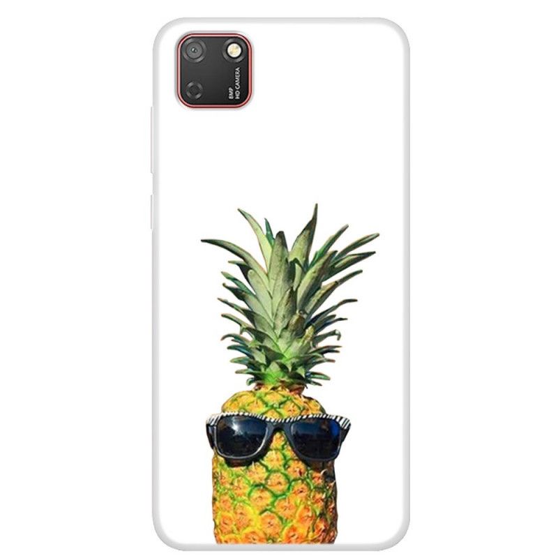 Kuori Huawei Y5p Läpinäkyvä Ananas Lasilla Suojakuori