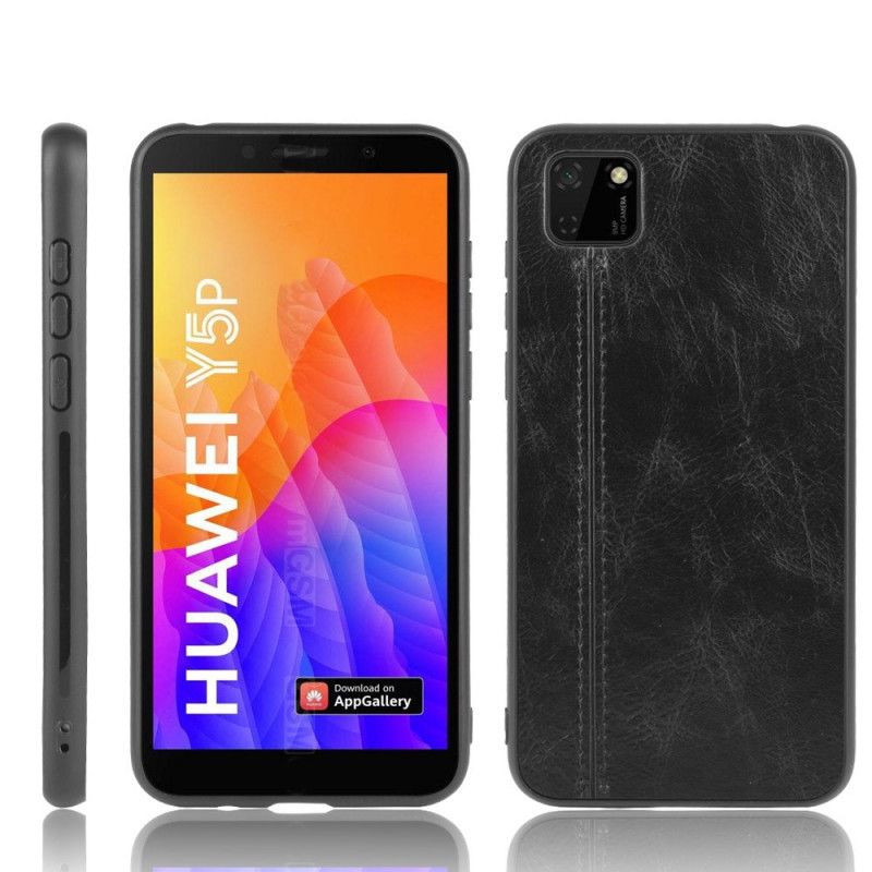 Kuori Huawei Y5p Punainen Nahkainen Ommel Suojakuori