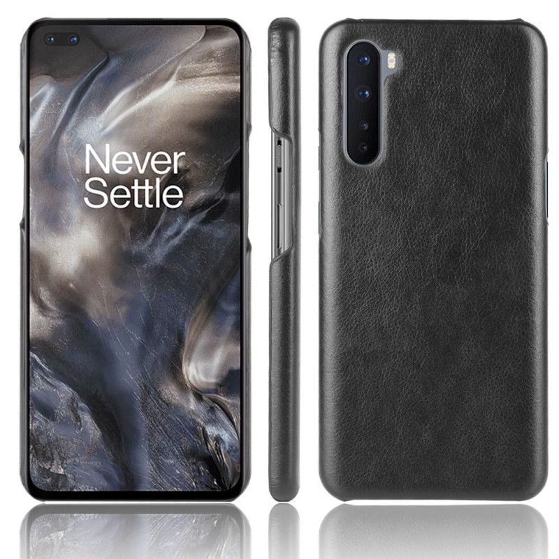 Kuori OnePlus Nord Harmaa Musta Suorituskykyinen Litsi Nahkainen Vaikutus Suojakuori