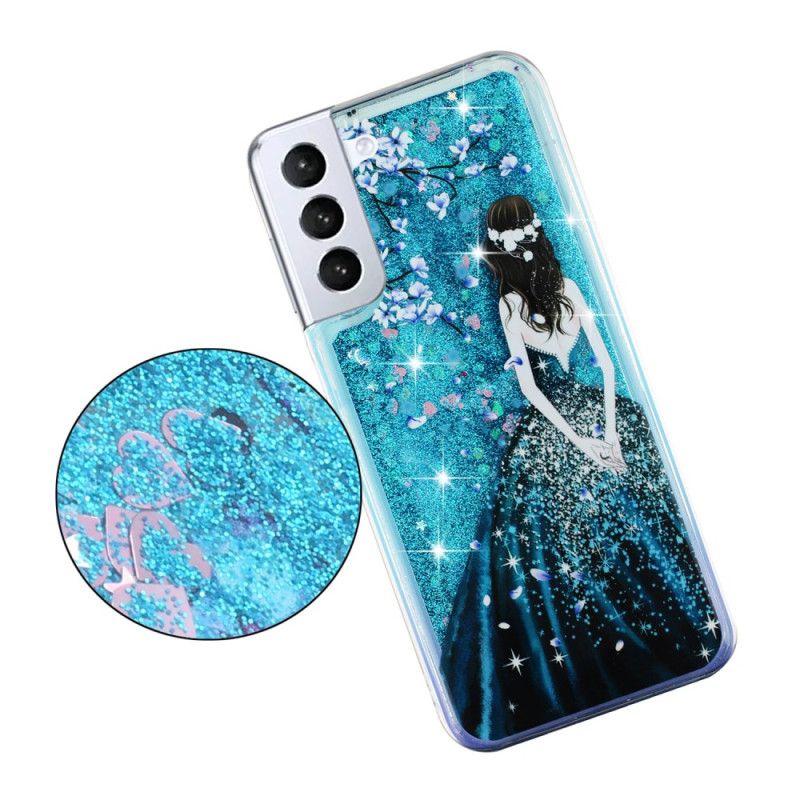 Kuori Samsung Galaxy S24 Plus 5g Blue Girl Glitter Liquid