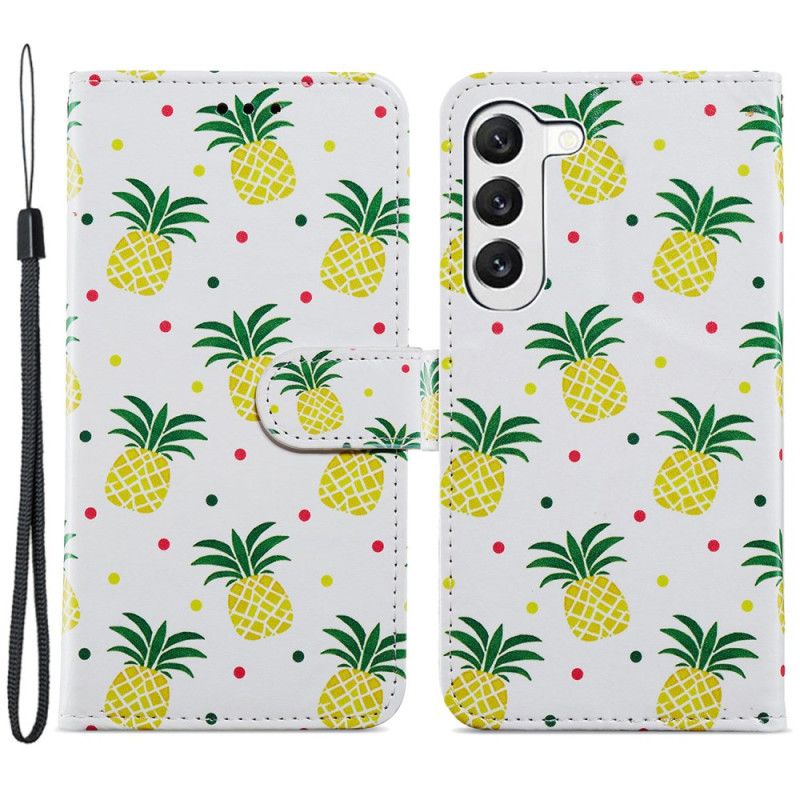 Nahkakotelo Samsung Galaxy S24 Plus 5g Ananas Hihnalla