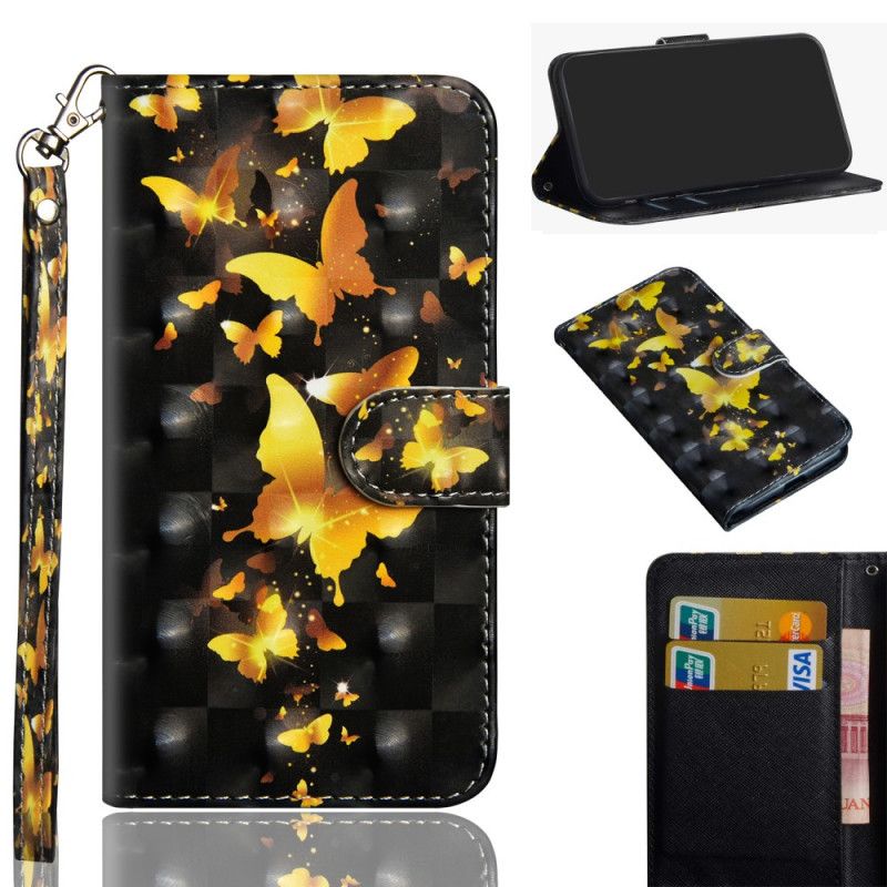 Flip Case Samsung Galaxy S20 Keltaiset Perhoset