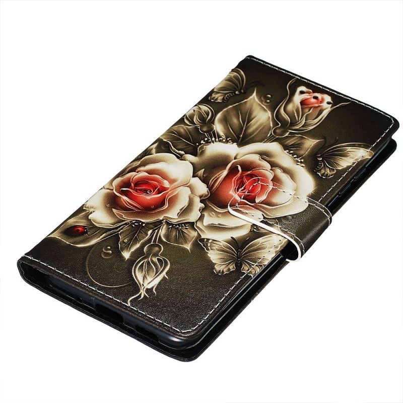 Flip Case Samsung Galaxy S20 Kultaiset Ruusut