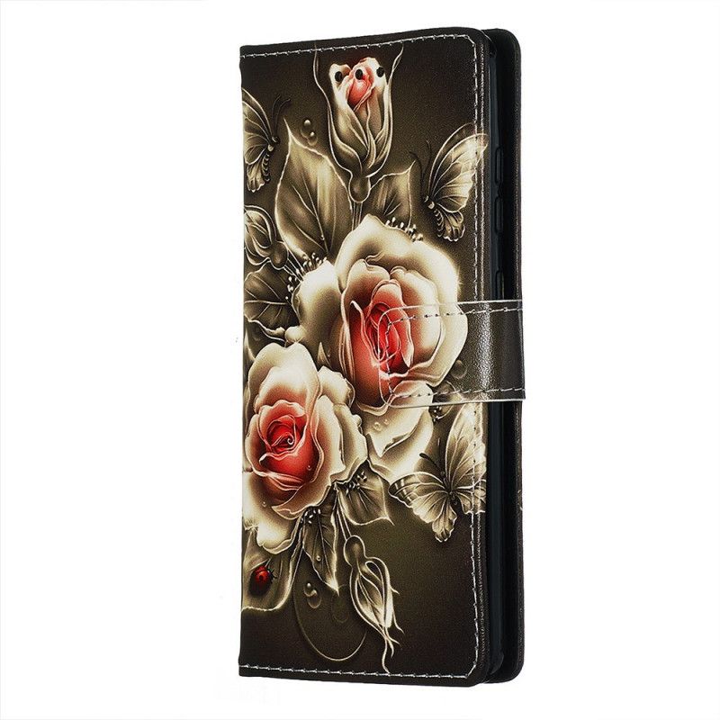 Flip Case Samsung Galaxy S20 Kultaiset Ruusut