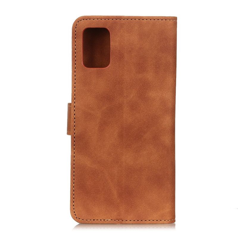 Flip Case Samsung Galaxy S20 Punainen Musta Vintage Khazneh-Nahkaefekti