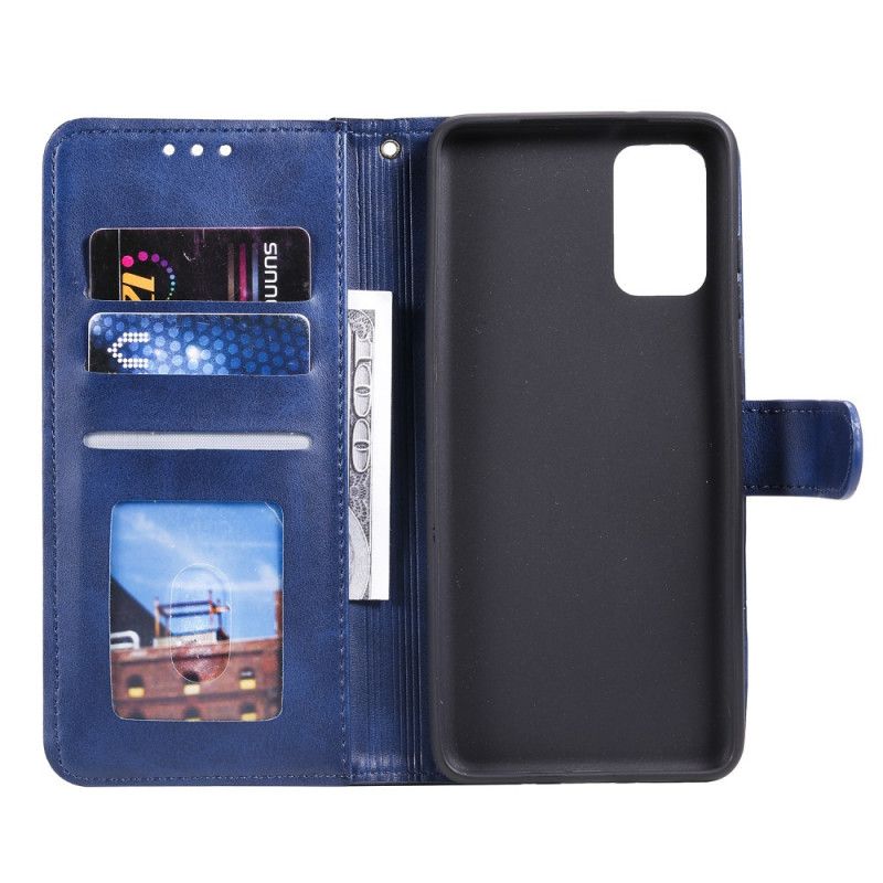 Flip Case Samsung Galaxy S20 Vaaleanpunainen Musta Timantti Keinonahka