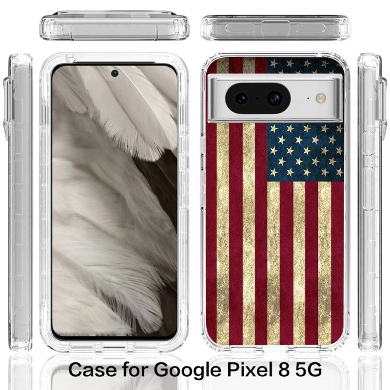 Kuori Google Pixel 8 Vahvistettu Amerikan Lippu Suojakuori