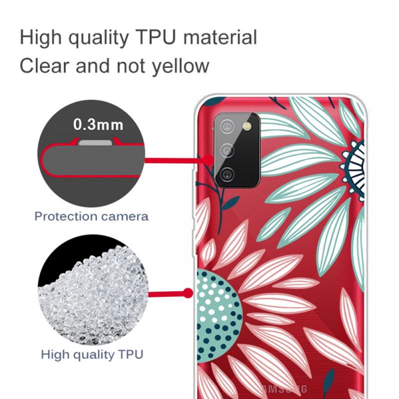 Case Kuoret Samsung Galaxy A02s Puhelinkuoret Läpinäkyvä Kukka