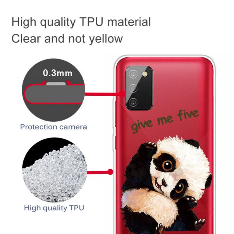 Case Kuoret Samsung Galaxy A02s Puhelinkuoret Läpinäkyvä Panda Antaa Minulle Viisi