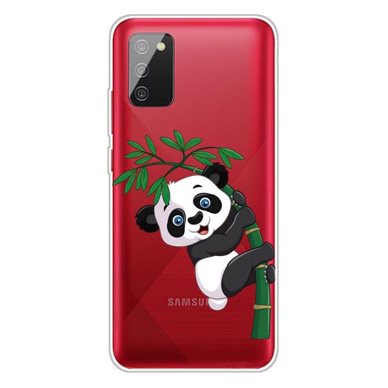 Kuori Samsung Galaxy A02s Puhelinkuoret Läpinäkyvä Panda Bambulla