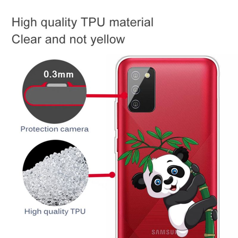 Kuori Samsung Galaxy A02s Puhelinkuoret Läpinäkyvä Panda Bambulla