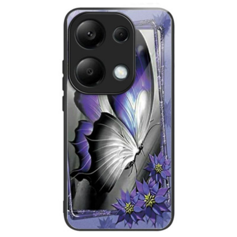 Case Xiaomi Redmi Note 13 Pro 4g Puhelinkuoret Purple Butterfly Tempered Glass