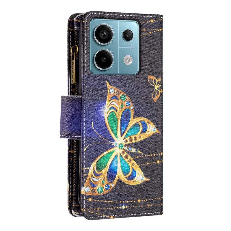 Kotelot Xiaomi Redmi Note 13 Pro 4g Strass Butterfly -lompakko Hihnalla Suojakuori