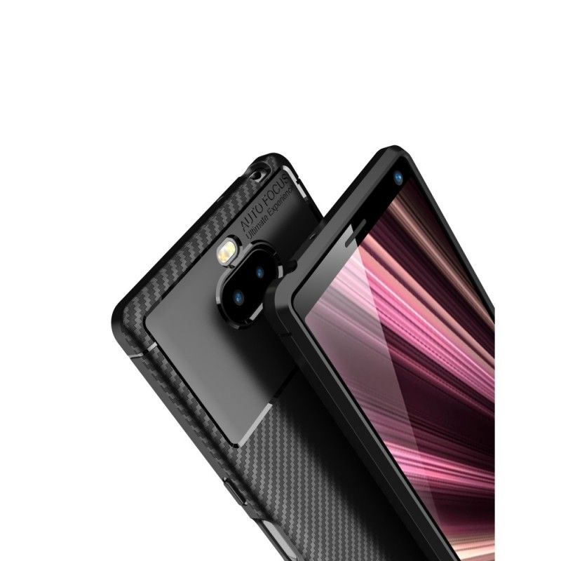 Kuori Sony Xperia 10 Ruskea Tummansininen Erittäin Hieno Hiili Suojakuori