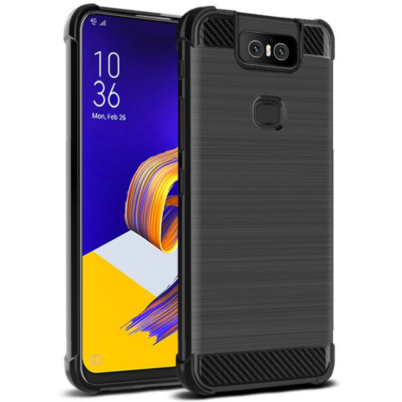 Kuori Asus ZenFone 6 Harjattu Imak-Hiilikuitu Suojakuori