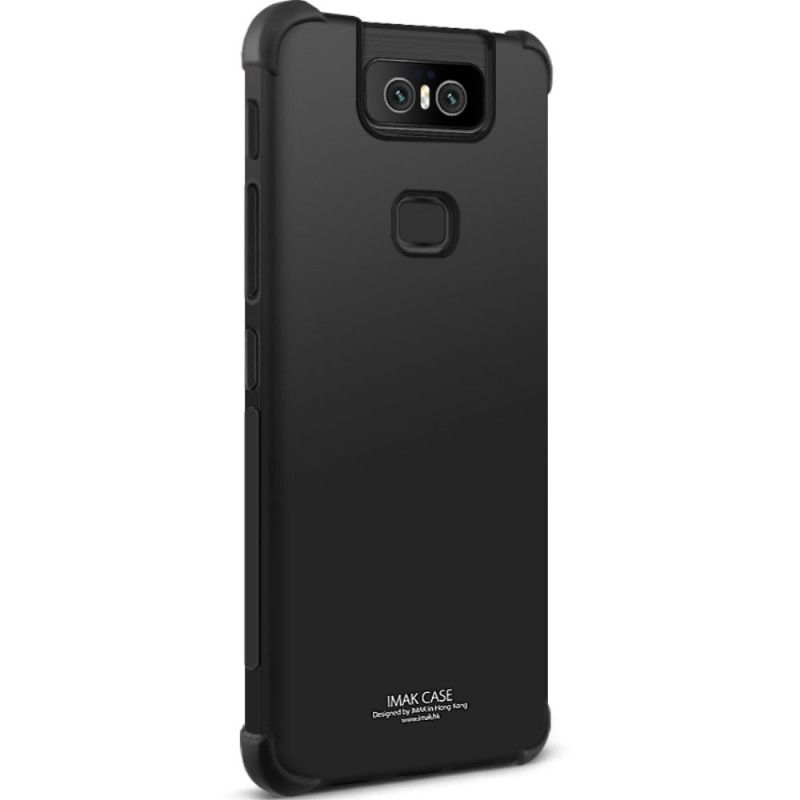 Kuori Asus ZenFone 6 Harmaa Musta Taipuisa Silikoni Imak-Seulakalvolla Suojakuori