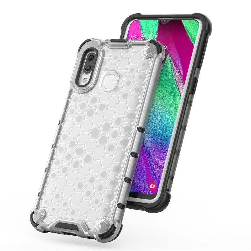 Case Kuoret Samsung Galaxy A40 Harmaa Valkoinen Puhelinkuoret Hunajakennotyyli