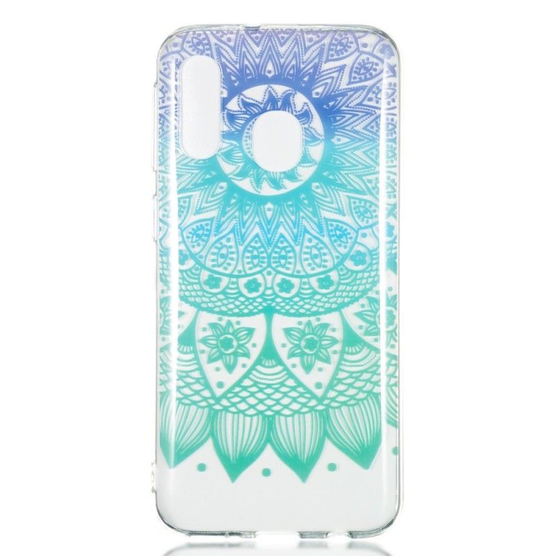 Case Kuoret Samsung Galaxy A40 Puhelinkuoret Läpinäkyvä Sininen Mandala