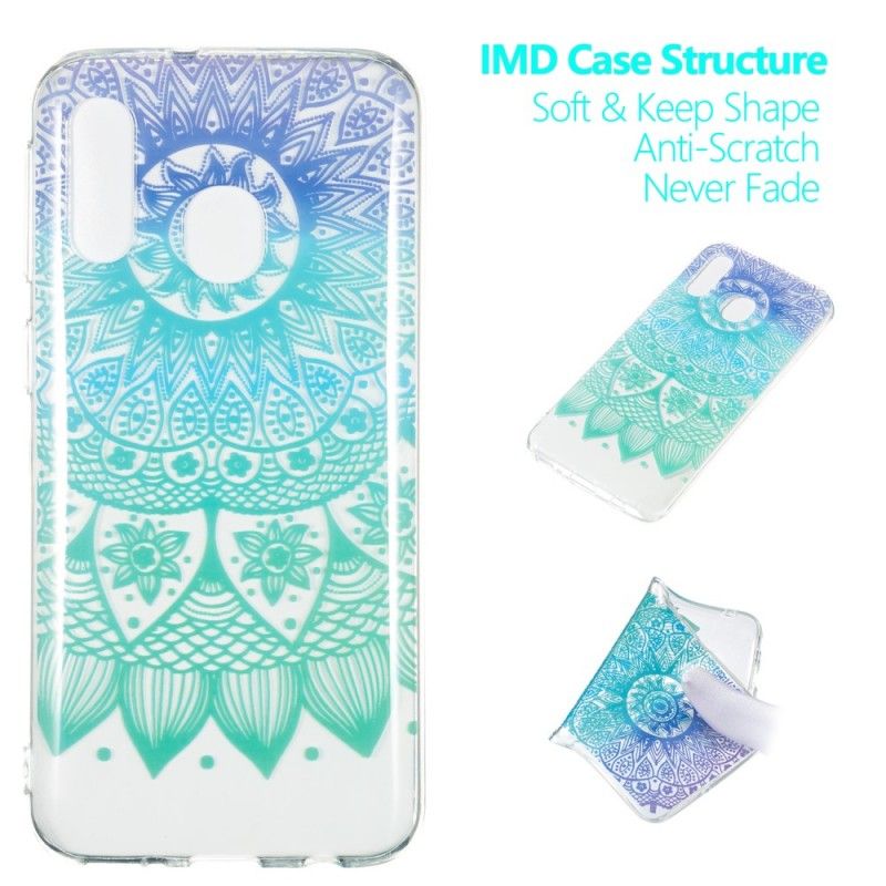 Case Kuoret Samsung Galaxy A40 Puhelinkuoret Läpinäkyvä Sininen Mandala