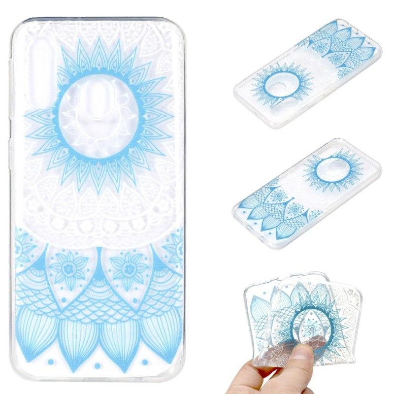 Case Kuoret Samsung Galaxy A40 Vaaleansininen Puhelinkuoret Läpinäkyvä Värikäs Mandala