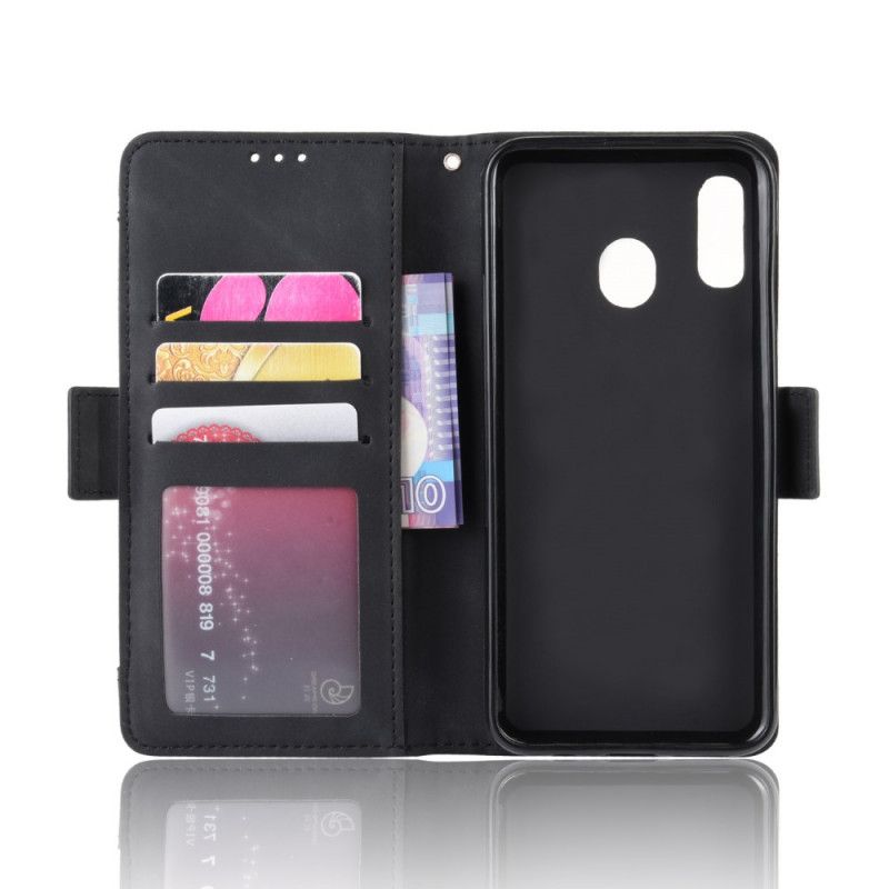 Flip Case Samsung Galaxy A40 Punainen Musta Ensiluokkainen Monikortti