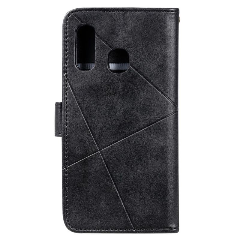 Flip Case Samsung Galaxy A40 Punainen Musta Timantti Keinonahka