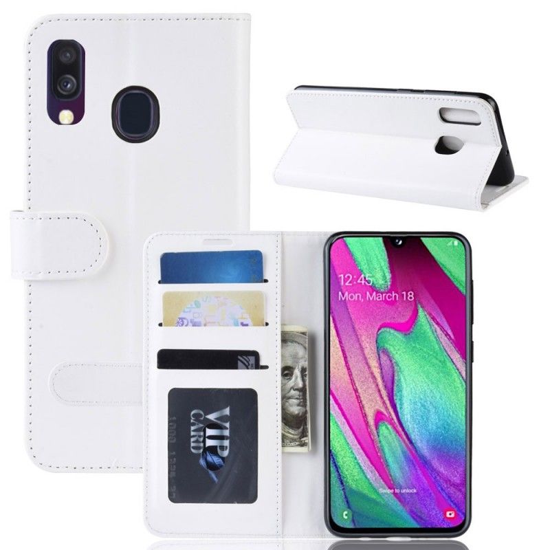 Flip Case Samsung Galaxy A40 Punainen Valkoinen Erittäin Tekonahkaa