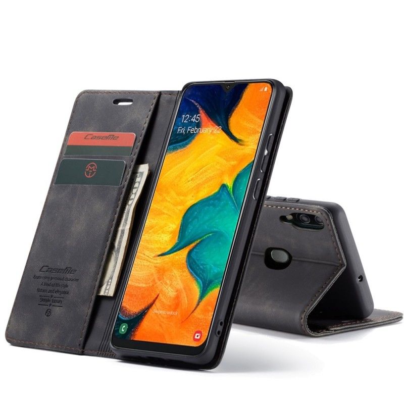 Flip Kotelot Samsung Galaxy A40 Ruskea Musta Keinonahkakotelo