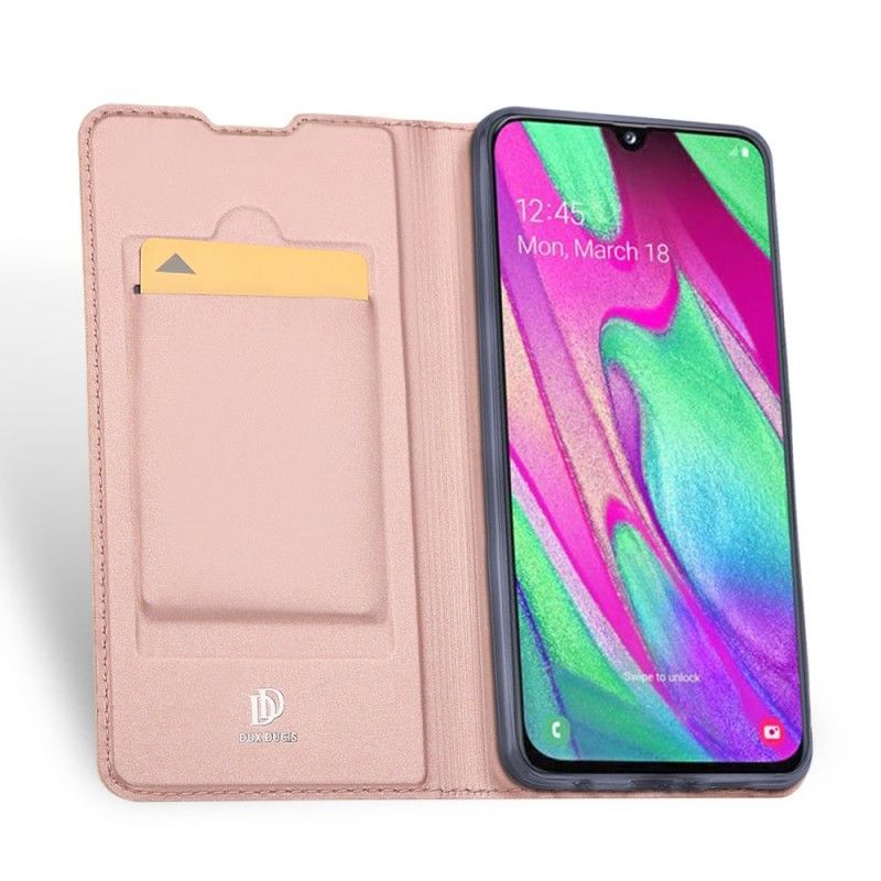 Flip Kotelot Samsung Galaxy A40 Tummansininen Musta Pro Dux Ducis -Iho