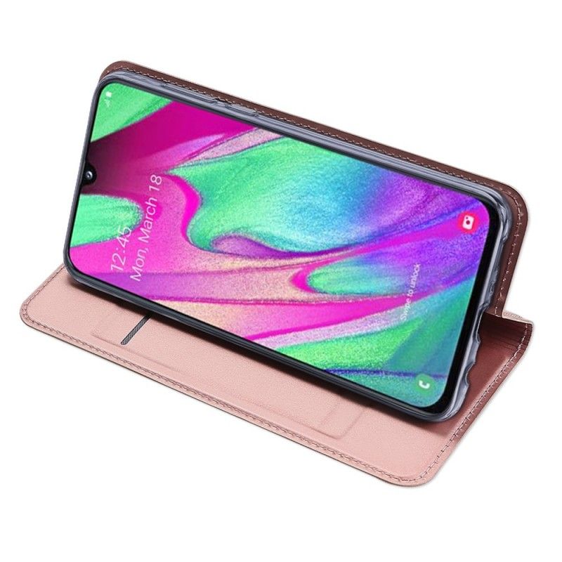 Flip Kotelot Samsung Galaxy A40 Tummansininen Musta Pro Dux Ducis -Iho