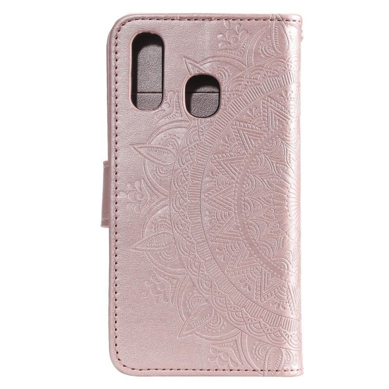 Kotelot Samsung Galaxy A40 Magenta Harmaa Aurinko Mandala