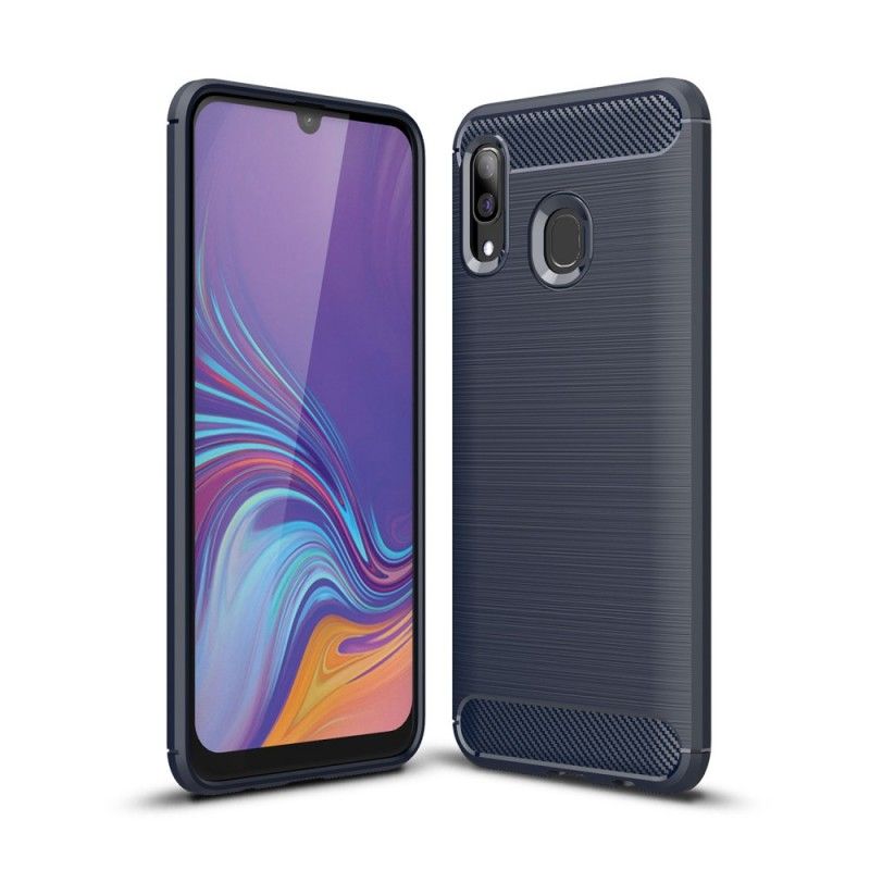 Kuori Samsung Galaxy A40 Punainen Musta Harjattu Hiilikuitu Suojakuori