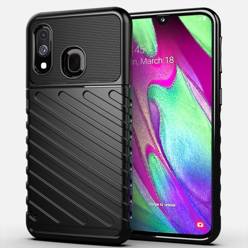 Kuori Samsung Galaxy A40 Vihreä Musta Ukkosarja Suojakuori