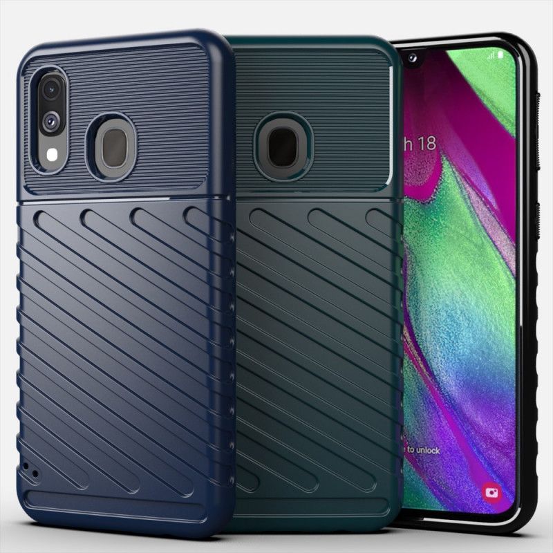 Kuori Samsung Galaxy A40 Vihreä Musta Ukkosarja Suojakuori