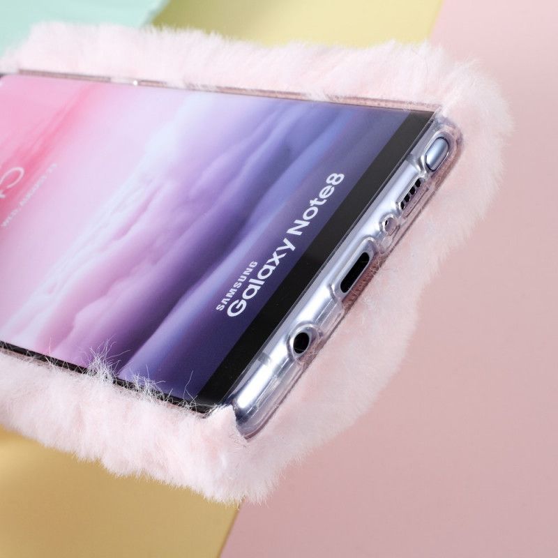 Case Kuoret Samsung Galaxy Note 8 Harmaa Valkoinen Puhelinkuoret Kanin Turkisuunnittelu