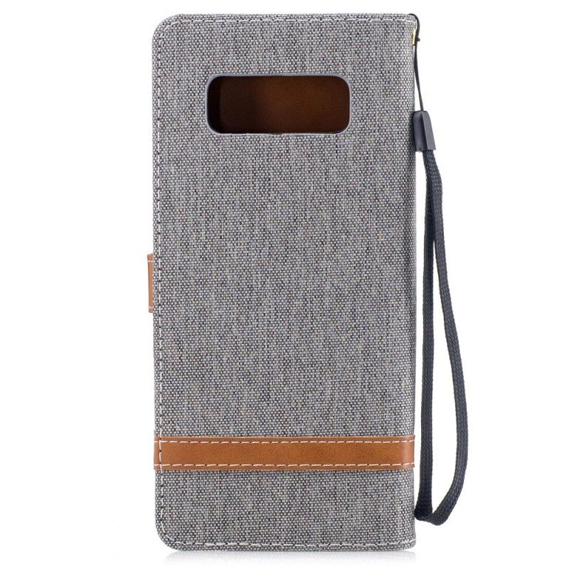 Flip Case Samsung Galaxy Note 8 Harmaa Kangas Ja Nahka