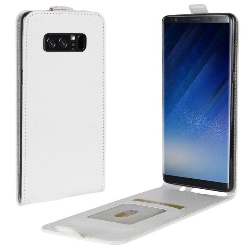 Flip Case Samsung Galaxy Note 8 Punainen Musta Taitettava Nahkaefekti