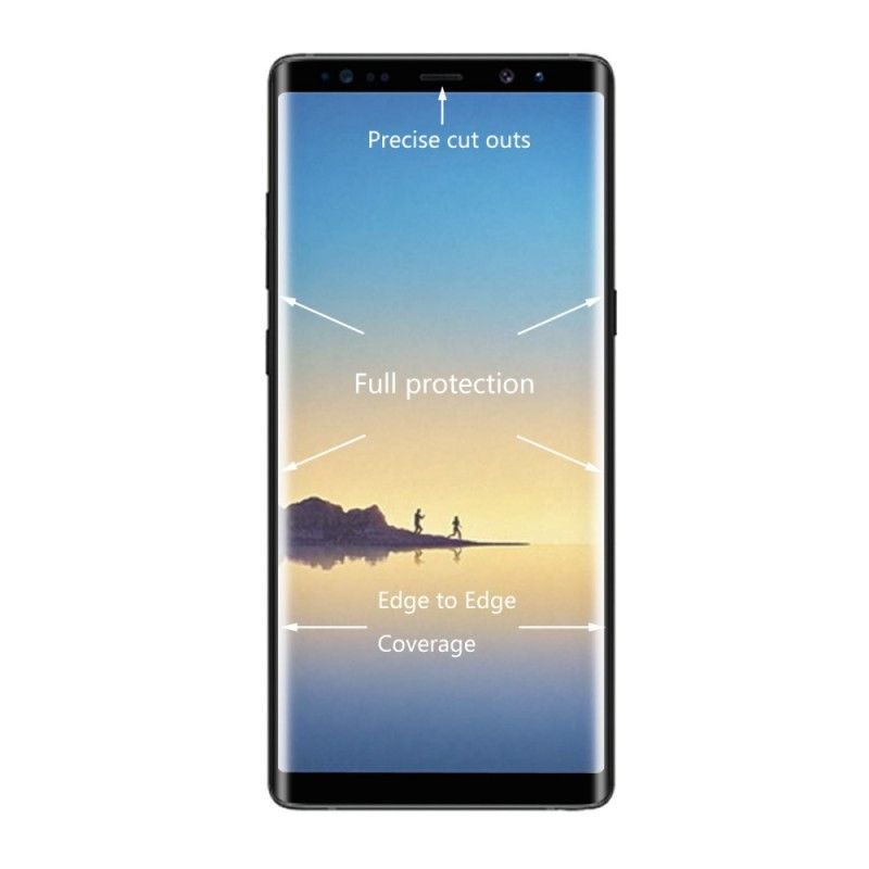 Karkaistu Lasisuoja Samsung Galaxy Note 8 Valkoinen Musta