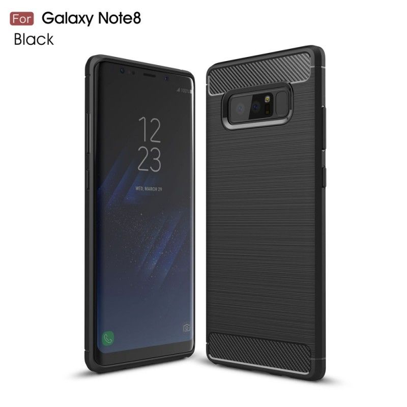 Kuori Samsung Galaxy Note 8 Harmaa Musta Harjattu Hiilikuitu