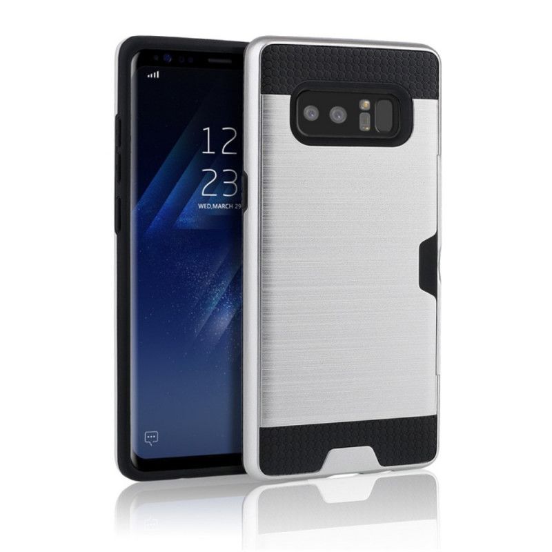 Kuori Samsung Galaxy Note 8 Hopea Harjattu Korttikotelo