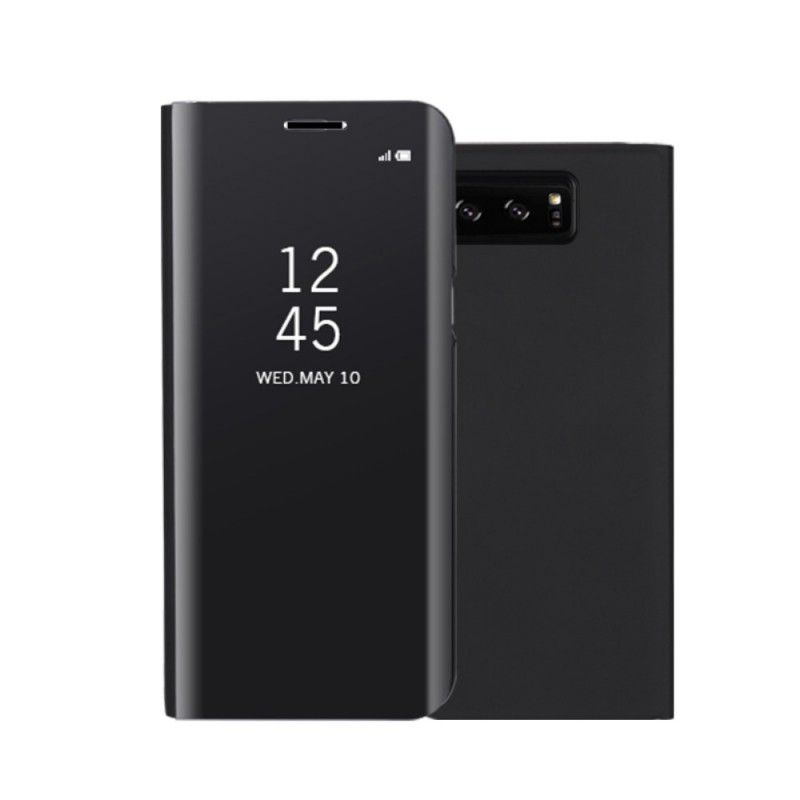 Näkymäkansi Samsung Galaxy Note 8 Violetti Musta Peili Ja Nahkaefekti